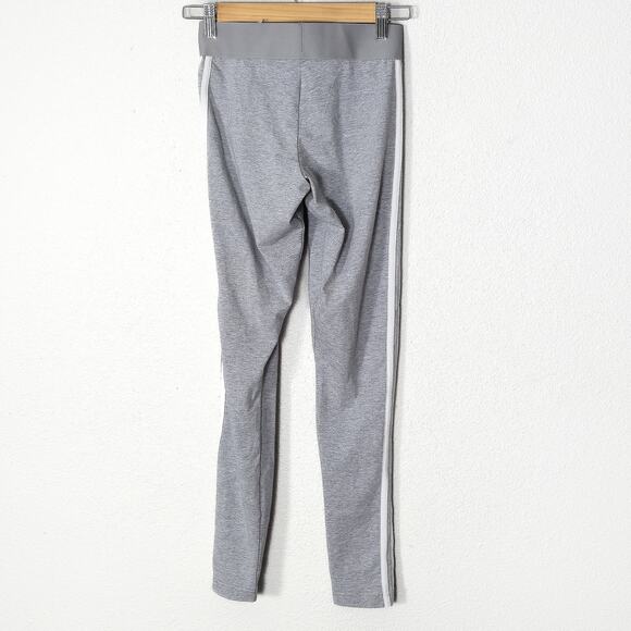 NEW Adidas Women’s Tights Heather Gray White Stripes XS Sporty Athleisure - Picture 2 of 5